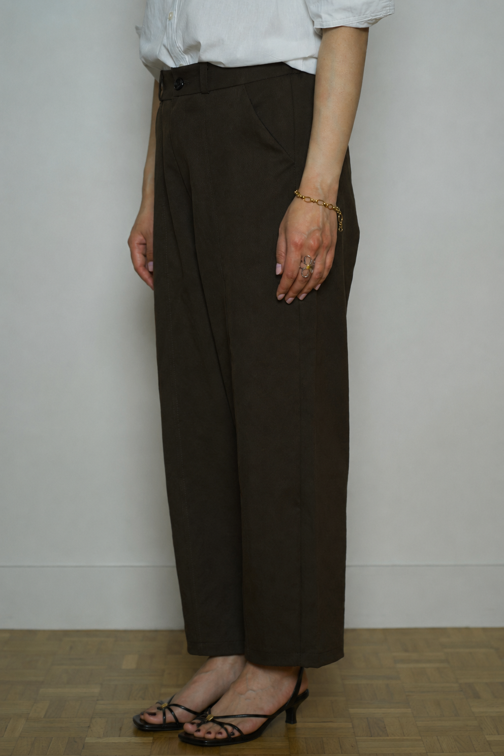 ABBY BROWN CURVE LEGS PETITE WOMEN TROUSERS
