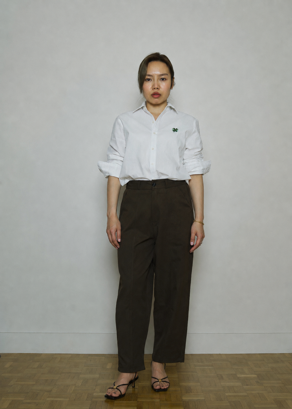 ABBY BROWN CURVE LEGS PETITE WOMEN TROUSERS