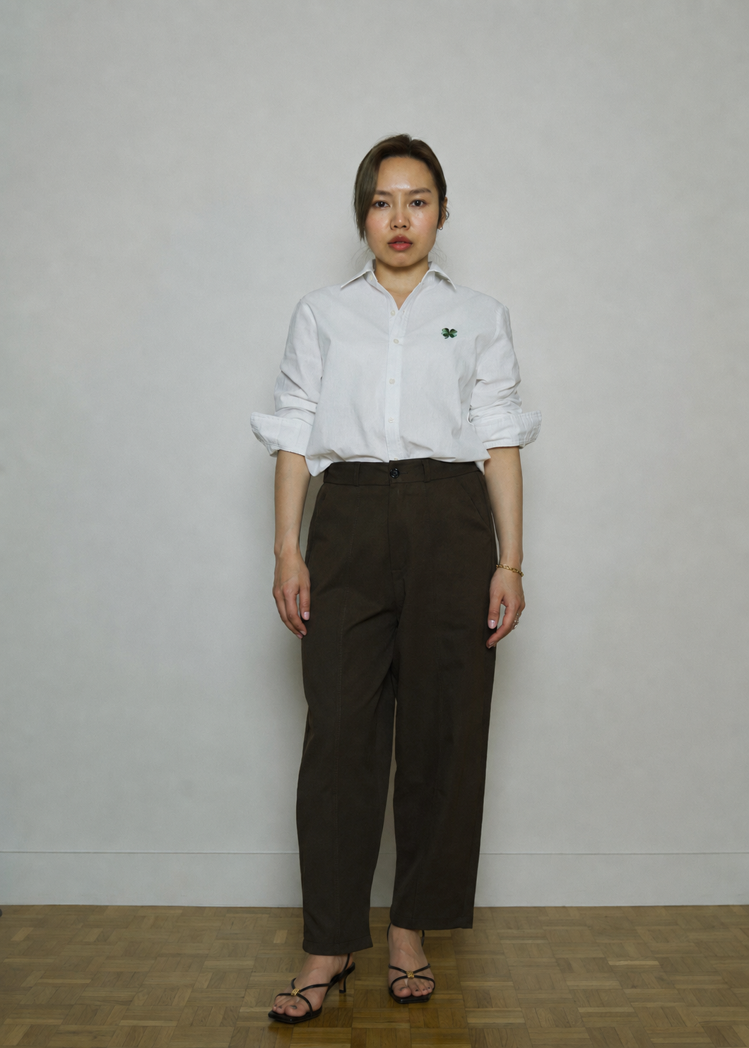 ABBY BROWN CURVE LEGS PETITE WOMEN TROUSERS
