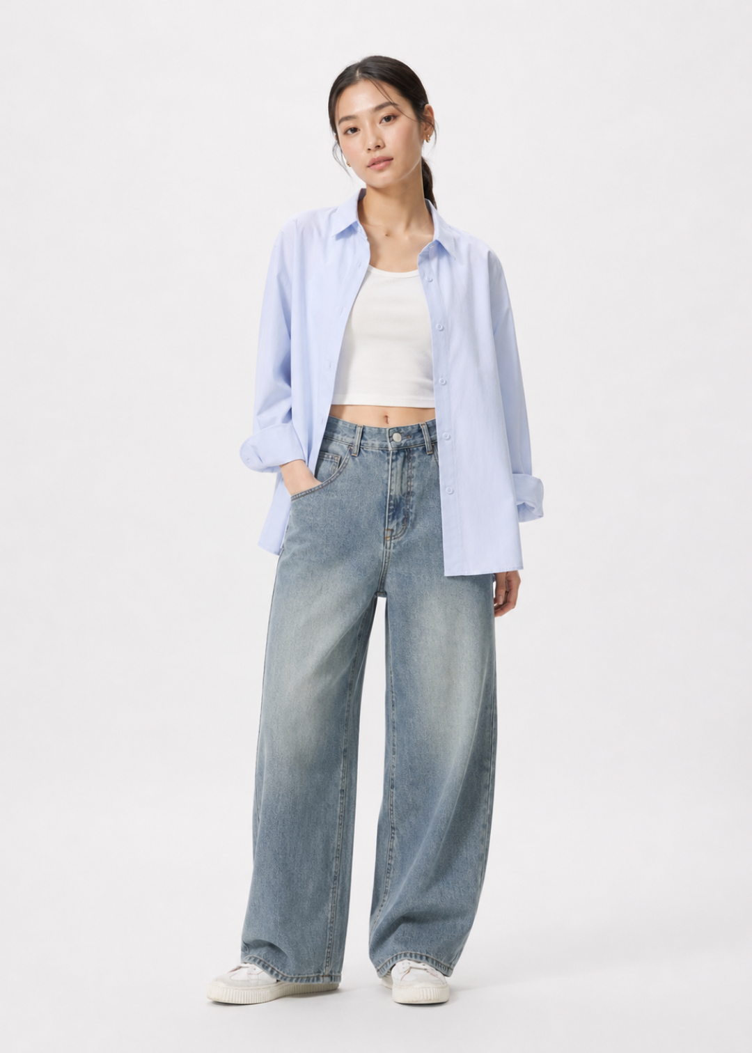 ARLETTE RELAXED HIGH-WAIST WIDE LEGS PETITE JEANS