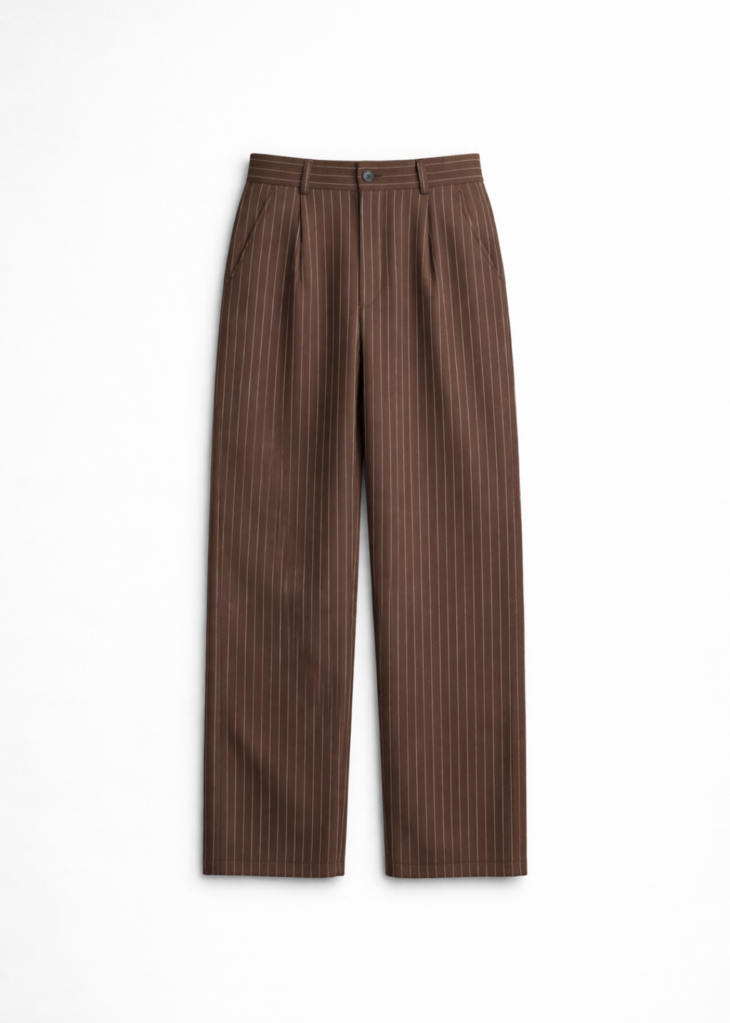 CAMILLE BROWN STRIPED FLOW PETITE TROUSERS