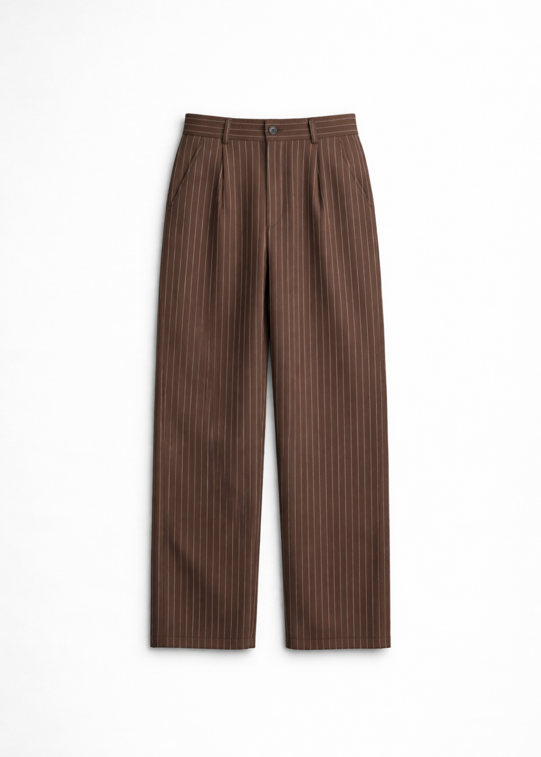CAMILLE BROWN STRIPED FLOW PETITE TROUSERS