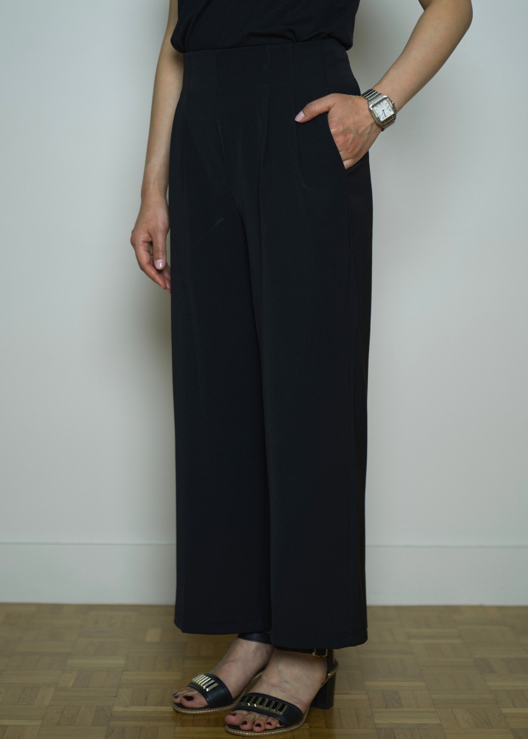 JULIA PLEATED STRAIGHT LEGS PETITE TROUSERS