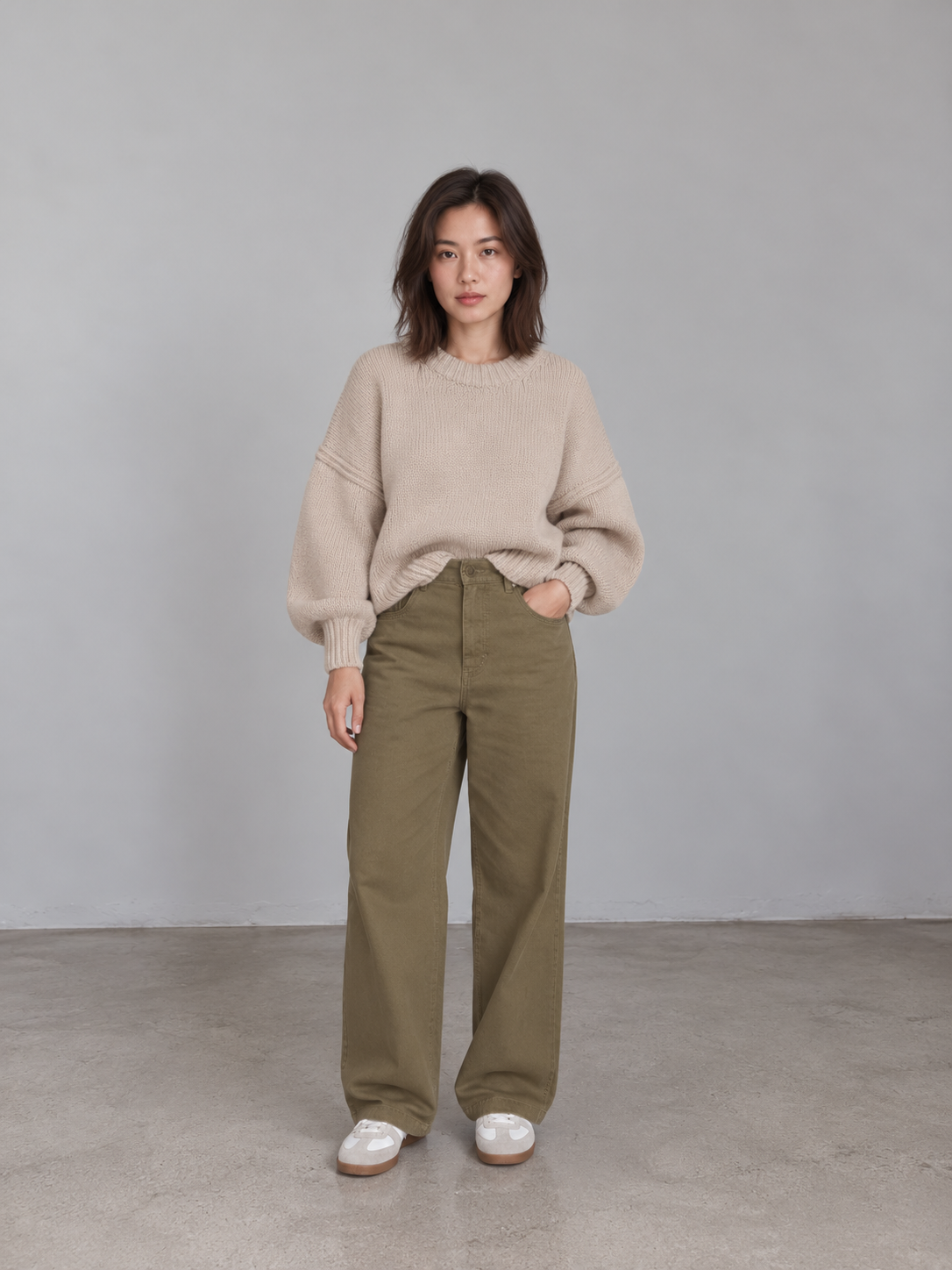 RINA BROWN HIGH-WAIST WIDE LEGS PETITE JEANS
