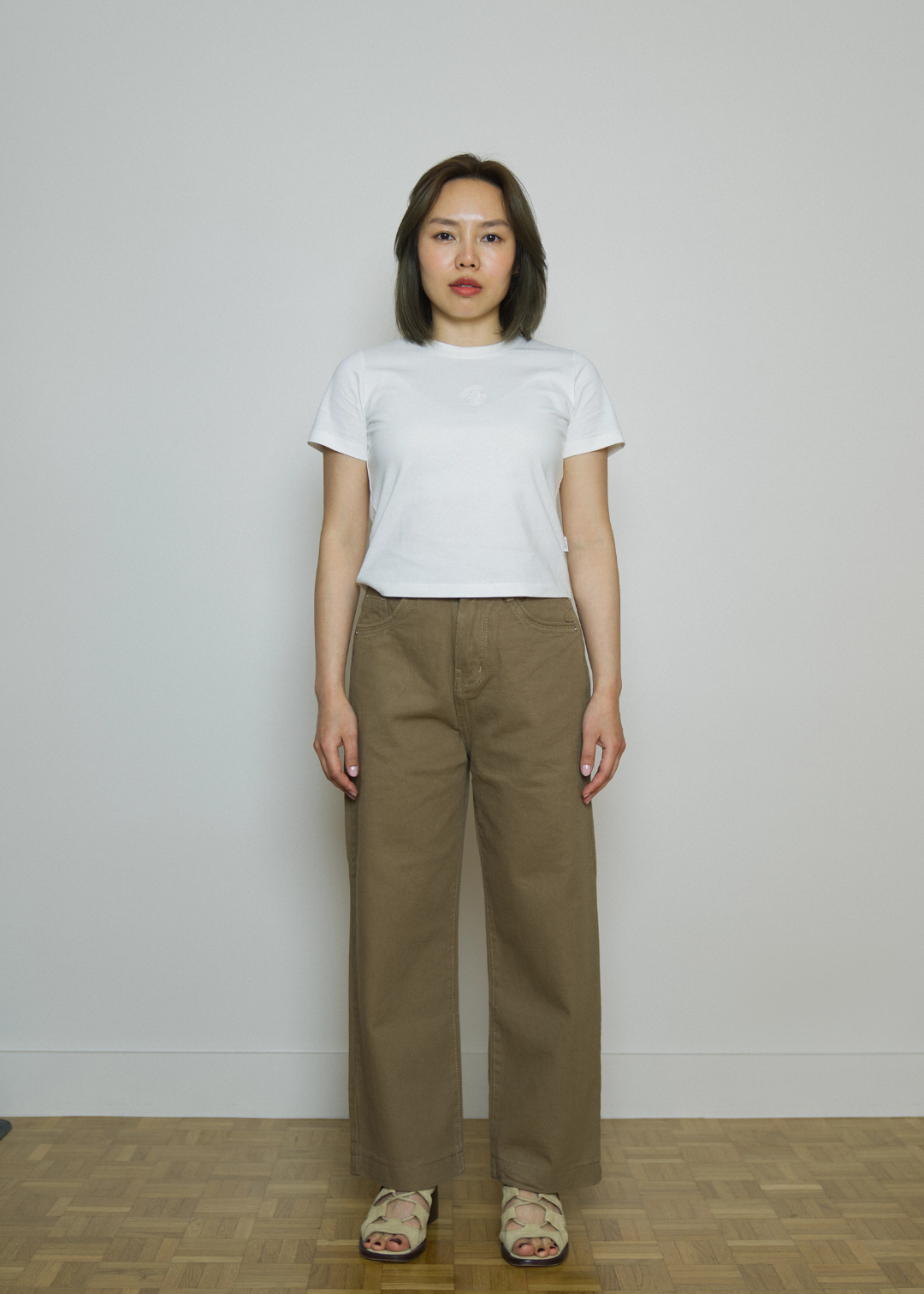 RINA BROWN HIGH-WAIST WIDE LEGS PETITE JEANS